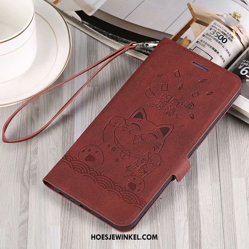 Huawei Y6 2018 Hoesje Folio All Inclusive Zwart, Huawei Y6 2018 Hoesje Bescherming Vintage