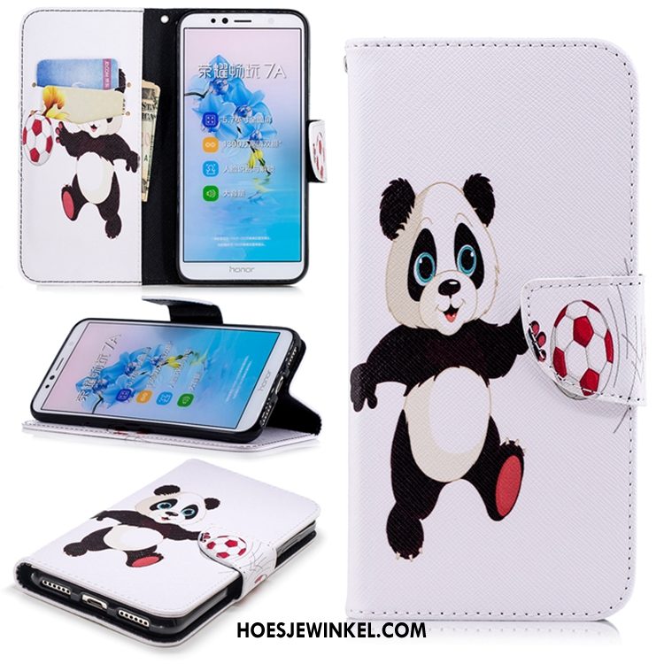 Huawei Y6 2018 Hoesje Folio All Inclusive Zwart, Huawei Y6 2018 Hoesje Mobiele Telefoon Leren Etui