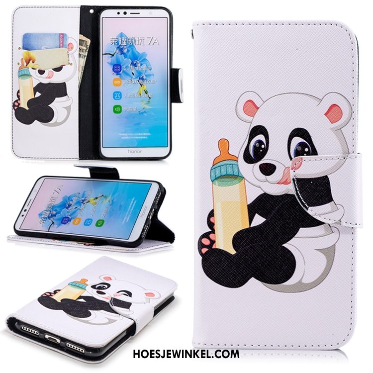 Huawei Y6 2018 Hoesje Folio All Inclusive Zwart, Huawei Y6 2018 Hoesje Mobiele Telefoon Leren Etui