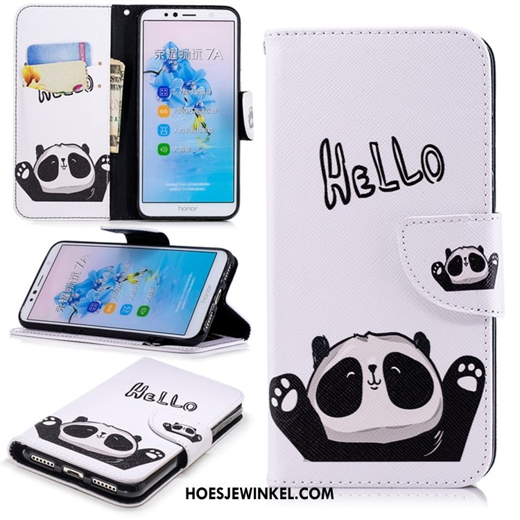 Huawei Y6 2018 Hoesje Folio All Inclusive Zwart, Huawei Y6 2018 Hoesje Mobiele Telefoon Leren Etui