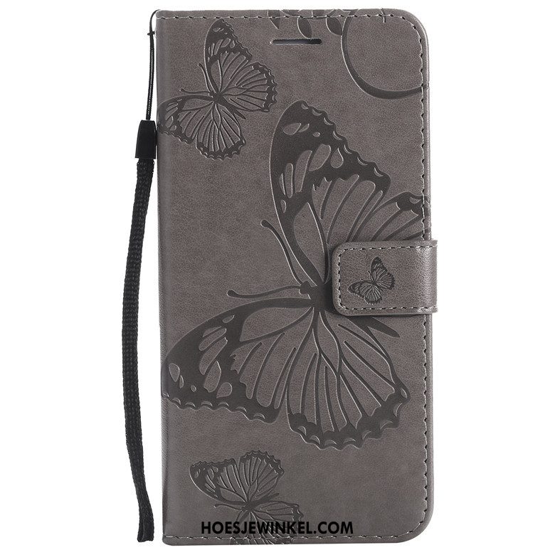 Huawei Y6 2018 Hoesje Folio Donkerblauw Hoes, Huawei Y6 2018 Hoesje Anti-fall Bescherming