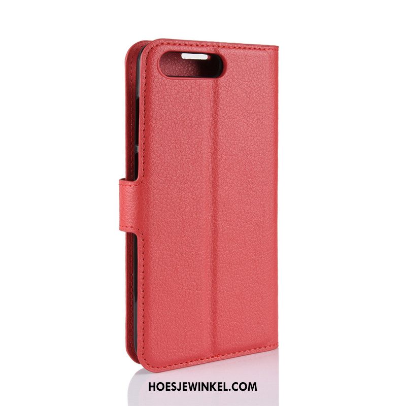 Huawei Y6 2018 Hoesje Folio Portemonnee Licht, Huawei Y6 2018 Hoesje Rood Mobiele Telefoon