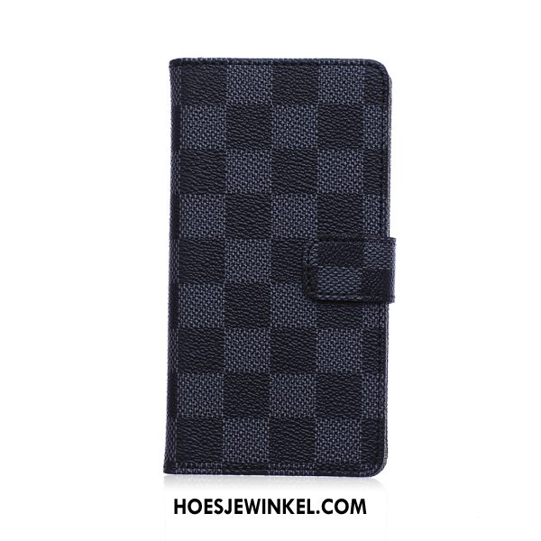 Huawei Y6 2018 Hoesje Geruit Leren Etui Bescherming, Huawei Y6 2018 Hoesje Hoes Mobiele Telefoon Braun