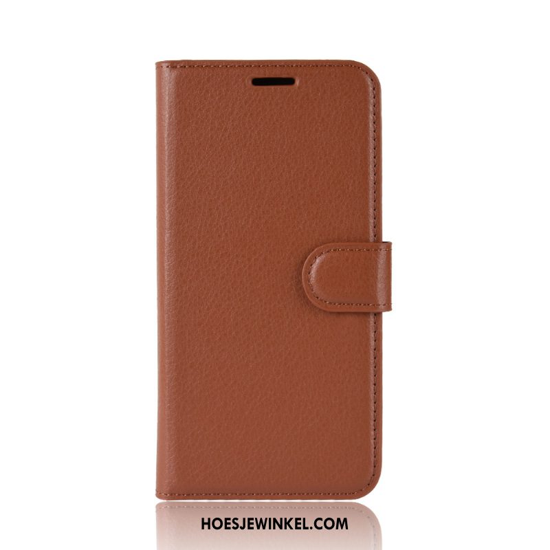 Huawei Y6 2018 Hoesje Leren Etui Bescherming Hoes, Huawei Y6 2018 Hoesje All Inclusive Folio Braun