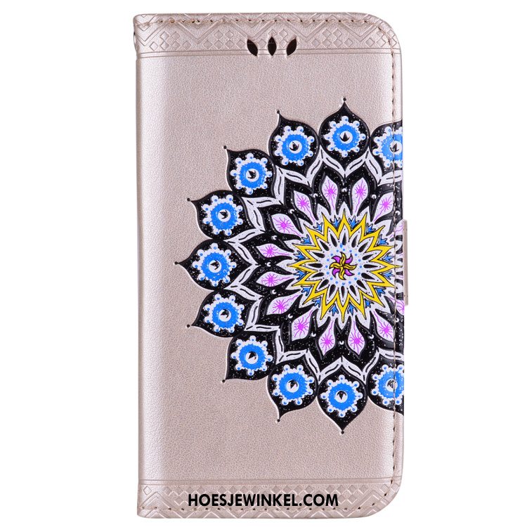 Huawei Y6 2018 Hoesje Mobiele Telefoon Hoes Anti-fall, Huawei Y6 2018 Hoesje Ster Bloemen Braun