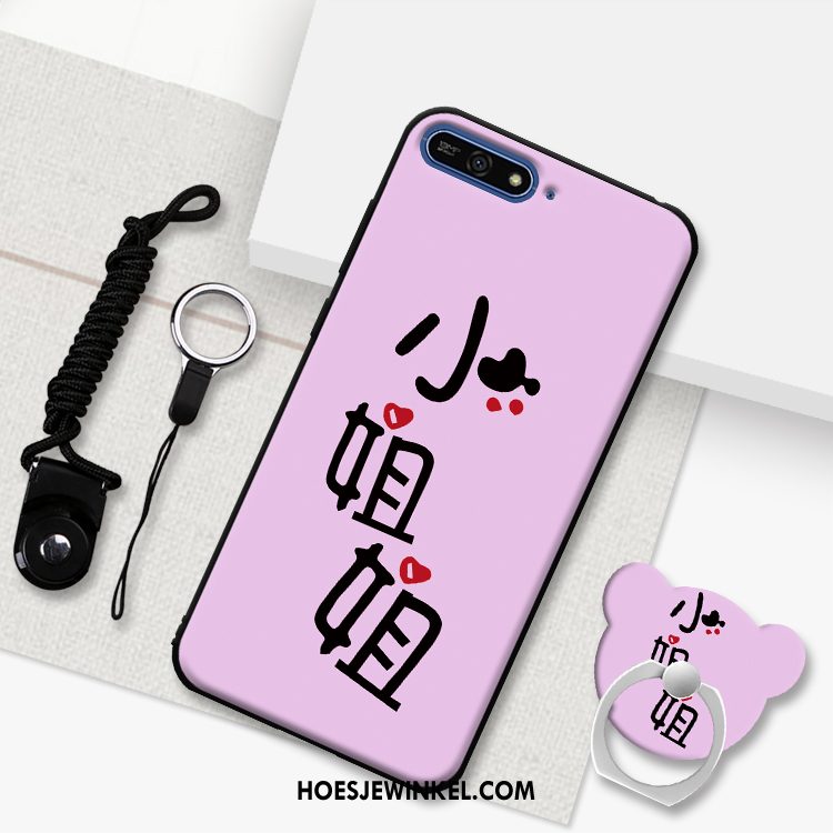 Huawei Y6 2018 Hoesje Mobiele Telefoon Hoes Purper, Huawei Y6 2018 Hoesje Bescherming