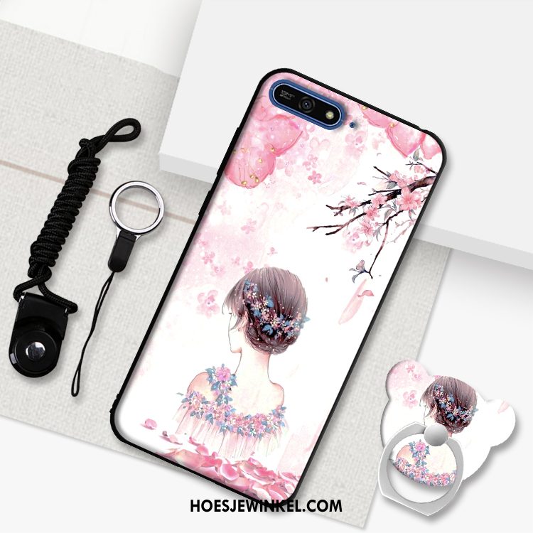 Huawei Y6 2018 Hoesje Mobiele Telefoon Hoes Purper, Huawei Y6 2018 Hoesje Bescherming