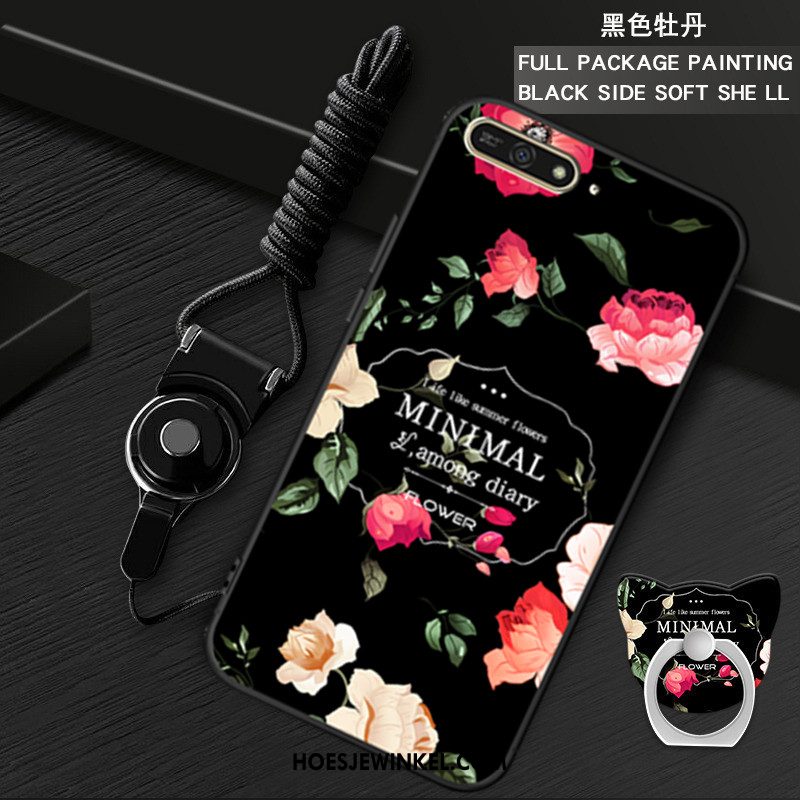 Huawei Y6 2018 Hoesje Mobiele Telefoon Zwart Bescherming, Huawei Y6 2018 Hoesje Ring Hoes