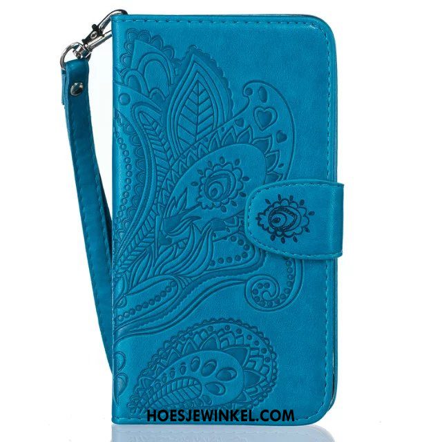 Huawei Y6 2018 Hoesje Pauwen Bloemen Bescherming, Huawei Y6 2018 Hoesje Anti-fall Leren Etui