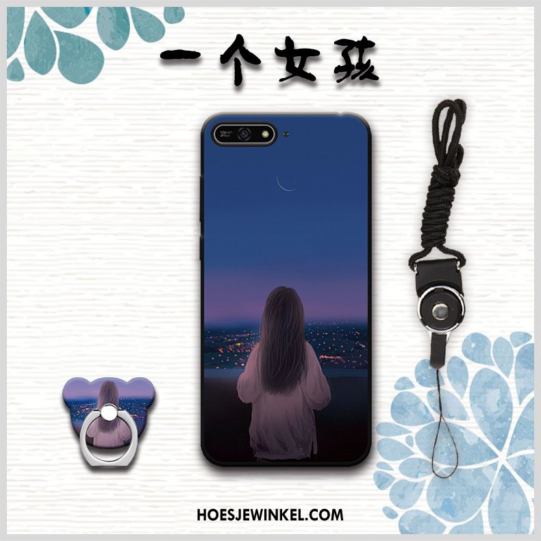 Huawei Y6 2018 Hoesje Rood Zacht Hanger, Huawei Y6 2018 Hoesje Anti-fall Hoes