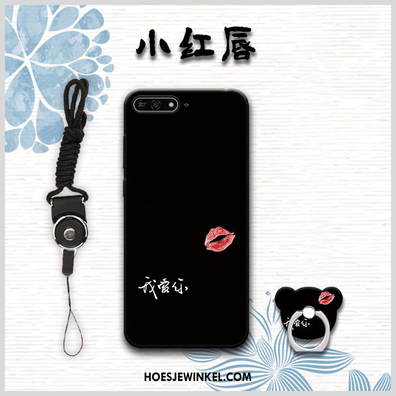 Huawei Y6 2018 Hoesje Rood Zacht Hanger, Huawei Y6 2018 Hoesje Anti-fall Hoes