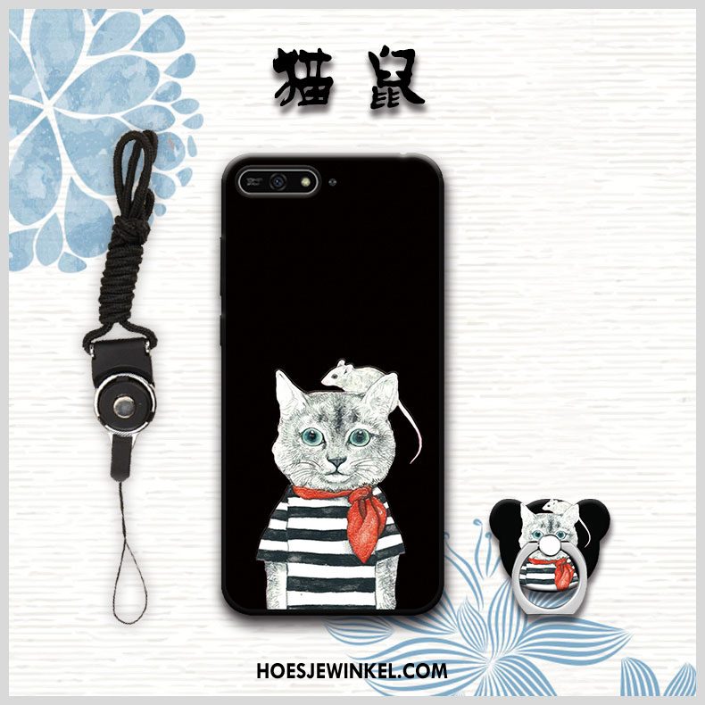 Huawei Y6 2018 Hoesje Rood Zacht Hanger, Huawei Y6 2018 Hoesje Anti-fall Hoes