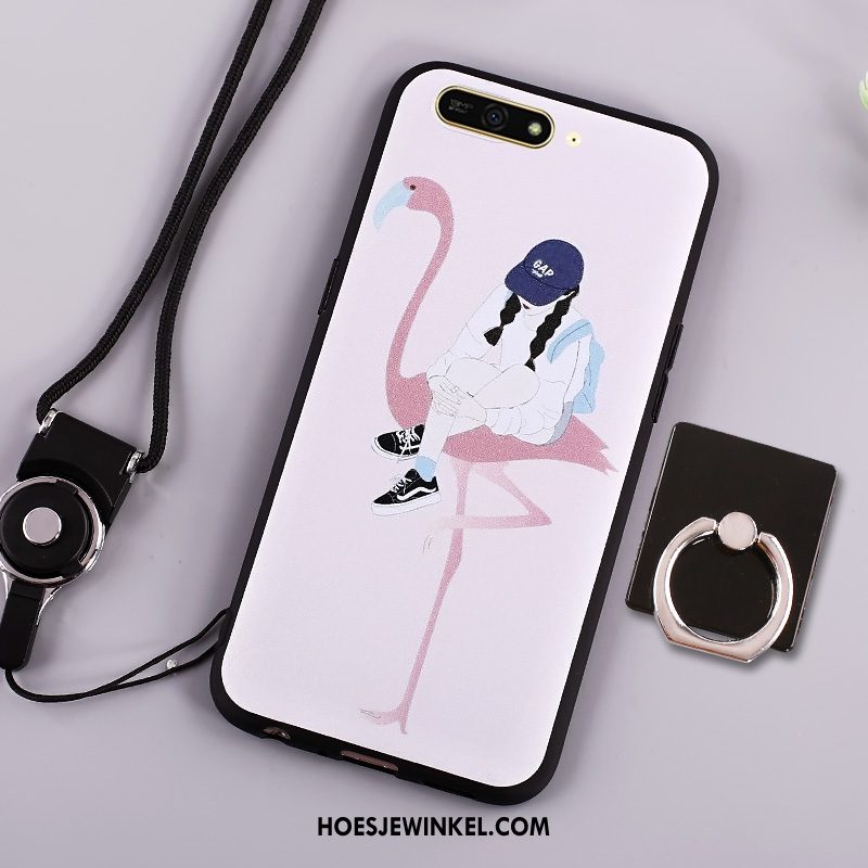 Huawei Y6 2018 Hoesje Siliconen Donkerblauw Spotprent, Huawei Y6 2018 Hoesje Mobiele Telefoon