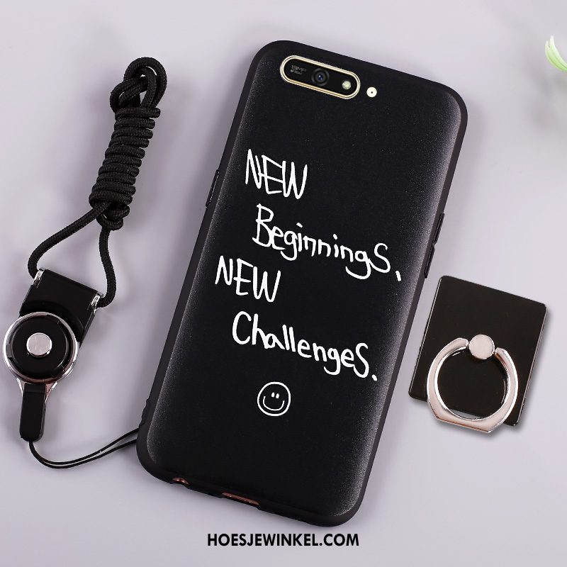 Huawei Y6 2018 Hoesje Siliconen Donkerblauw Spotprent, Huawei Y6 2018 Hoesje Mobiele Telefoon