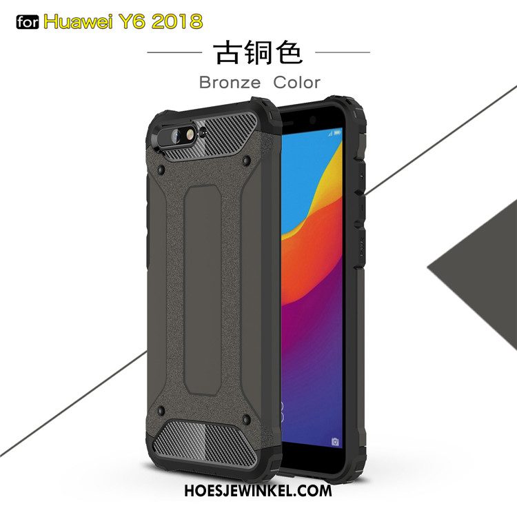 Huawei Y6 2018 Hoesje Siliconen Mobiele Telefoon Anti-fall, Huawei Y6 2018 Hoesje All Inclusive Dikke