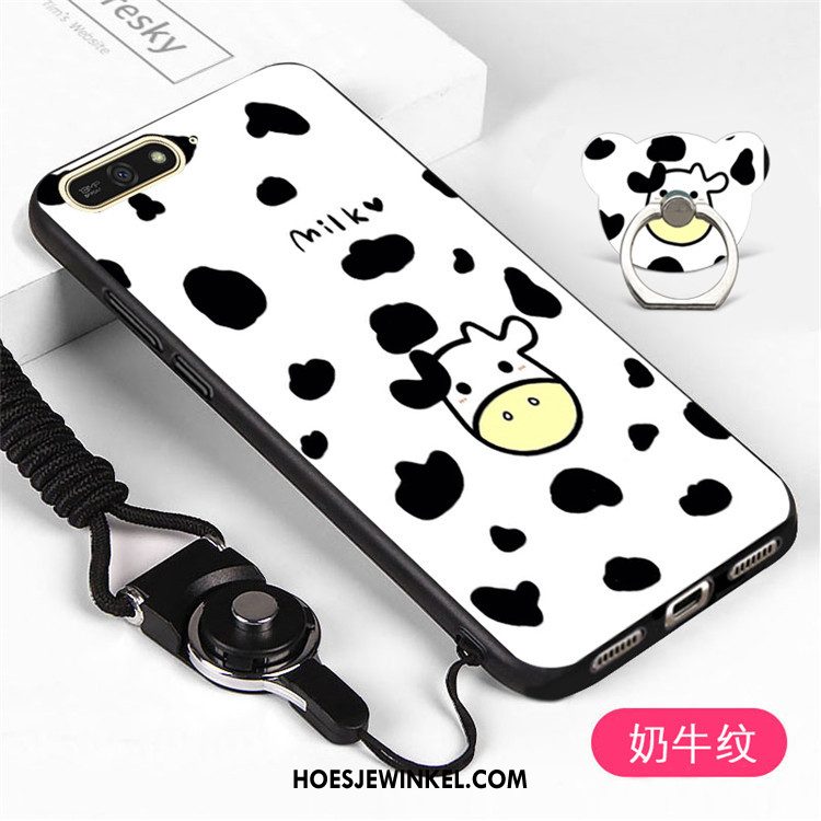 Huawei Y6 2018 Hoesje Zwart Mobiele Telefoon Hoes, Huawei Y6 2018 Hoesje Hanger Bescherming