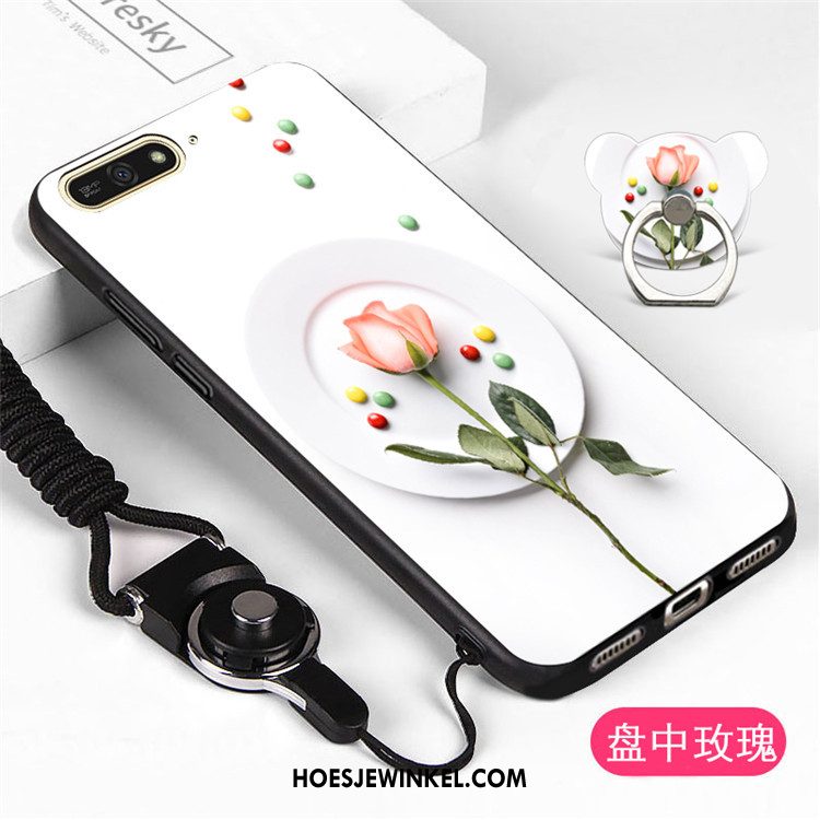 Huawei Y6 2018 Hoesje Zwart Mobiele Telefoon Hoes, Huawei Y6 2018 Hoesje Hanger Bescherming