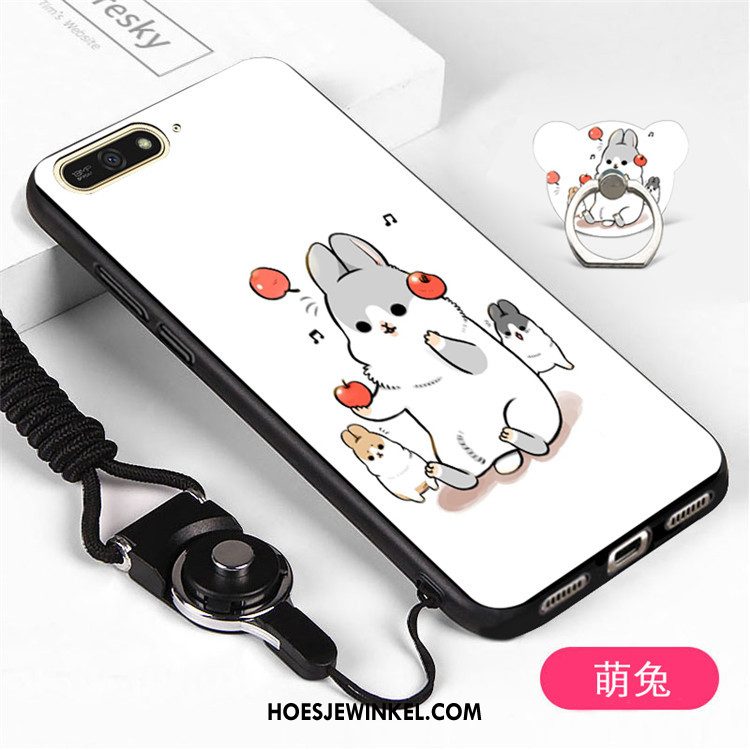 Huawei Y6 2018 Hoesje Zwart Mobiele Telefoon Hoes, Huawei Y6 2018 Hoesje Hanger Bescherming