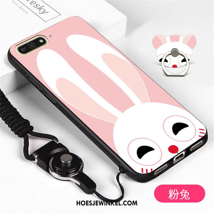 Huawei Y6 2018 Hoesje Zwart Mobiele Telefoon Hoes, Huawei Y6 2018 Hoesje Hanger Bescherming