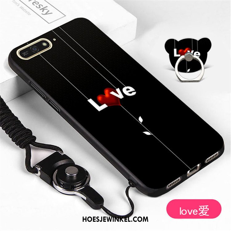 Huawei Y6 2018 Hoesje Zwart Mobiele Telefoon Hoes, Huawei Y6 2018 Hoesje Hanger Bescherming