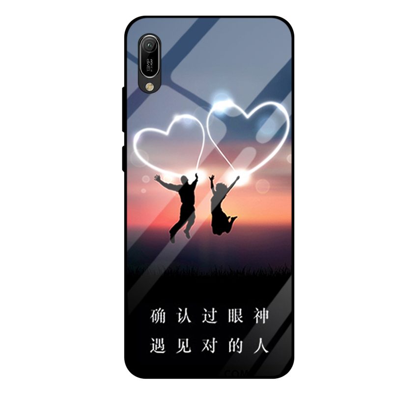 Huawei Y6 2019 Hoesje All Inclusive Mobiele Telefoon Spiegel, Huawei Y6 2019 Hoesje Purper Gehard Glas