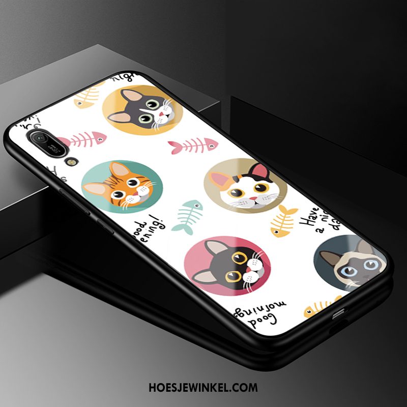 Huawei Y6 2019 Hoesje Anti-fall Spotprent Glas, Huawei Y6 2019 Hoesje Hard Bescherming