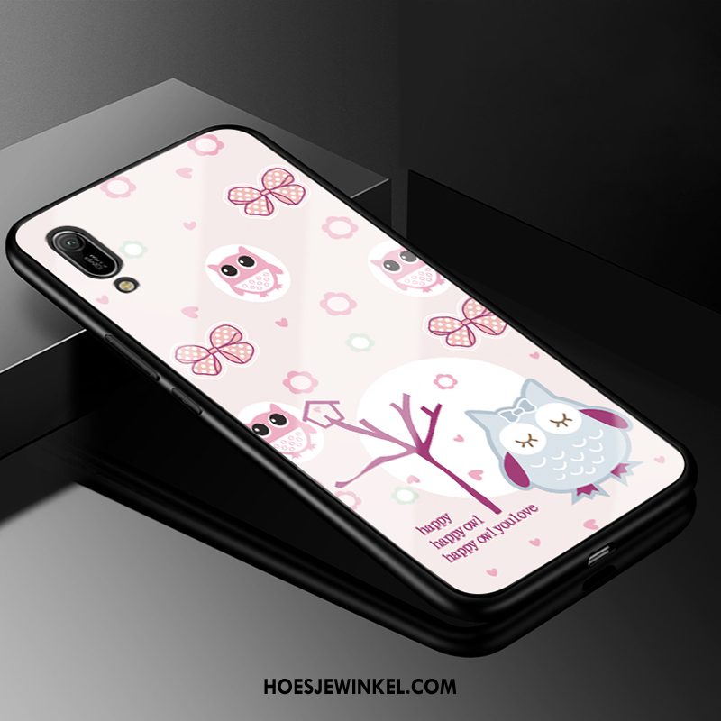 Huawei Y6 2019 Hoesje Anti-fall Spotprent Glas, Huawei Y6 2019 Hoesje Hard Bescherming