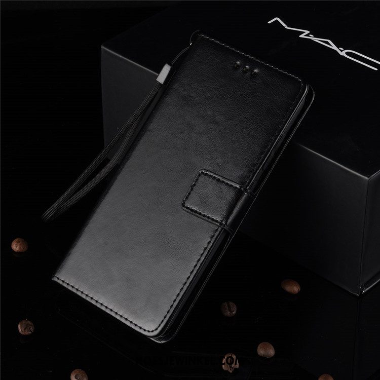 Huawei Y6 2019 Hoesje Bescherming Patroon Folio, Huawei Y6 2019 Hoesje Hoes Leren Etui Braun