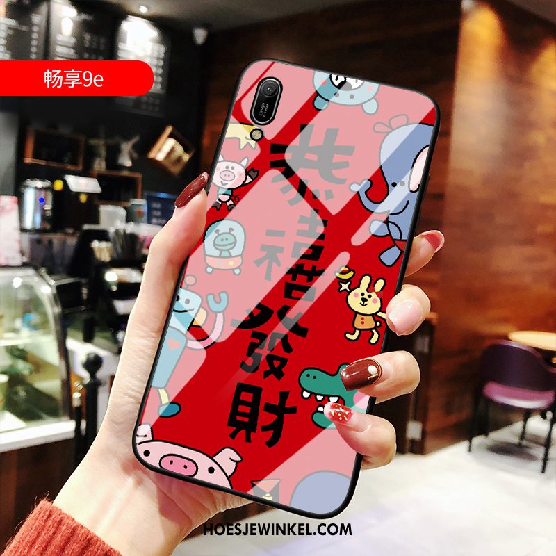 Huawei Y6 2019 Hoesje Geel Pas All Inclusive, Huawei Y6 2019 Hoesje Hard Bescherming