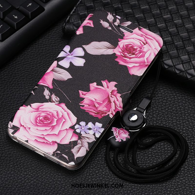 Huawei Y6 2019 Hoesje Hanger Mooie Mobiele Telefoon, Huawei Y6 2019 Hoesje Purper Leren Etui