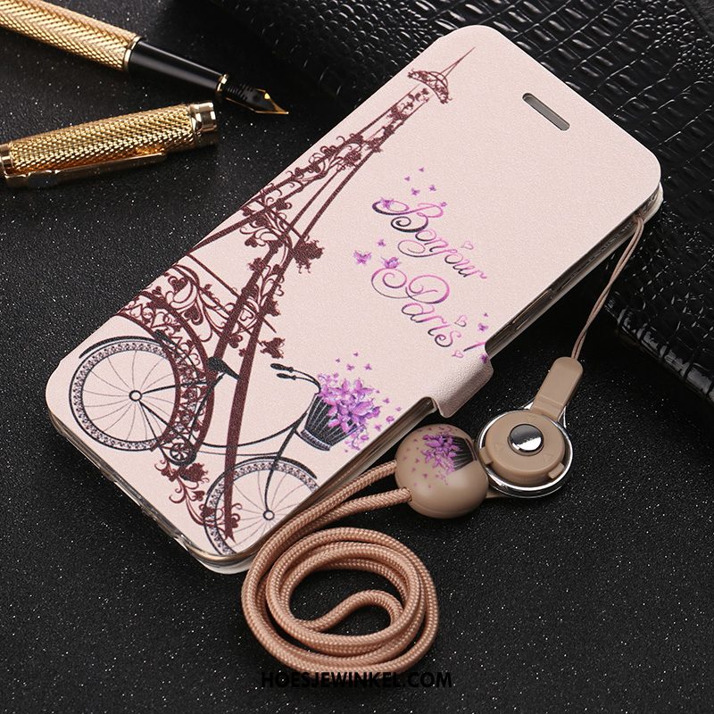 Huawei Y6 2019 Hoesje Hanger Mooie Mobiele Telefoon, Huawei Y6 2019 Hoesje Purper Leren Etui