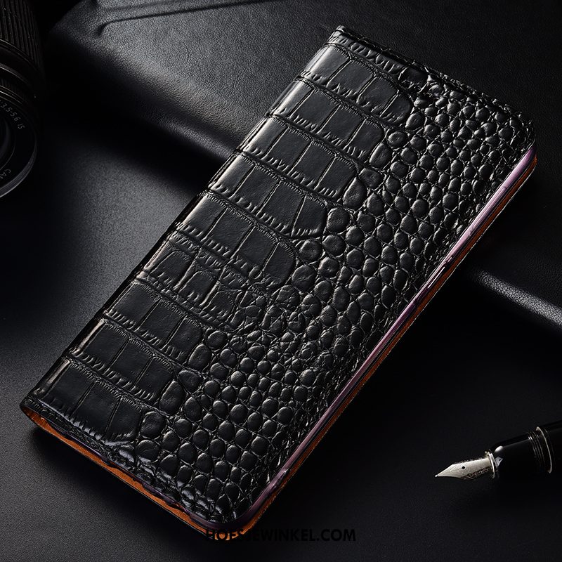 Huawei Y6 2019 Hoesje Hoes Anti-fall Mobiele Telefoon, Huawei Y6 2019 Hoesje Krokodil Bescherming Braun