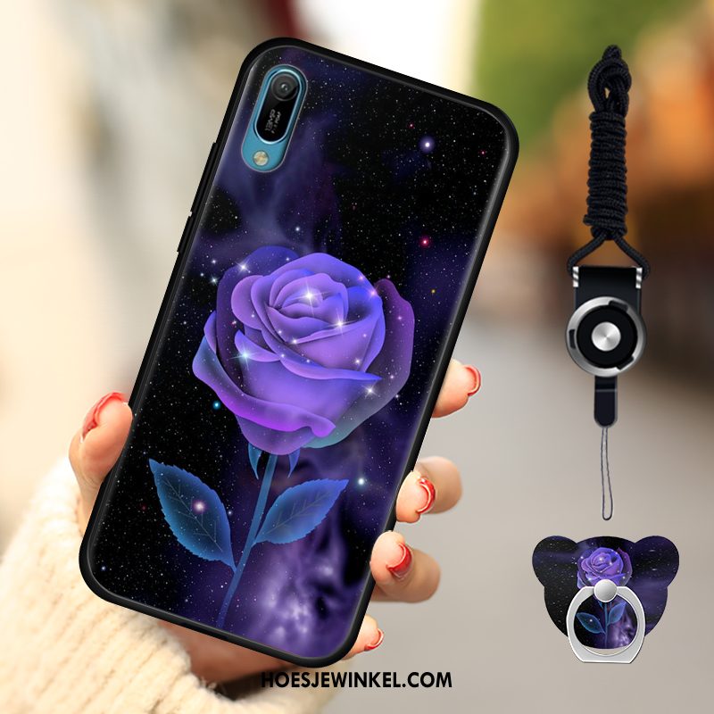 Huawei Y6 2019 Hoesje Mobiele Telefoon Blauw Tempereren, Huawei Y6 2019 Hoesje Skärmskydd Hoes