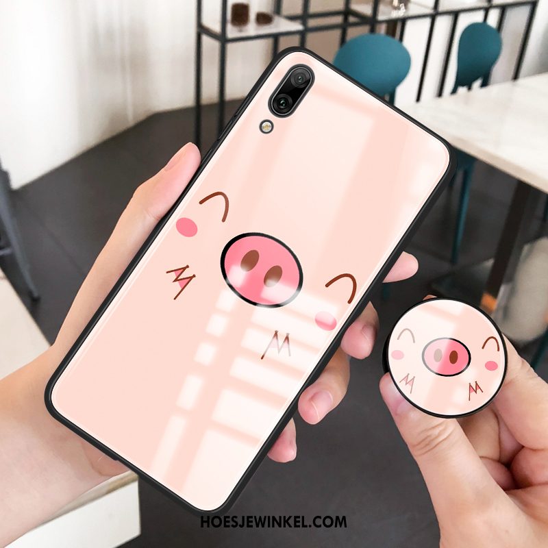 Huawei Y6 2019 Hoesje Mobiele Telefoon Roze All Inclusive, Huawei Y6 2019 Hoesje Mooie Glas