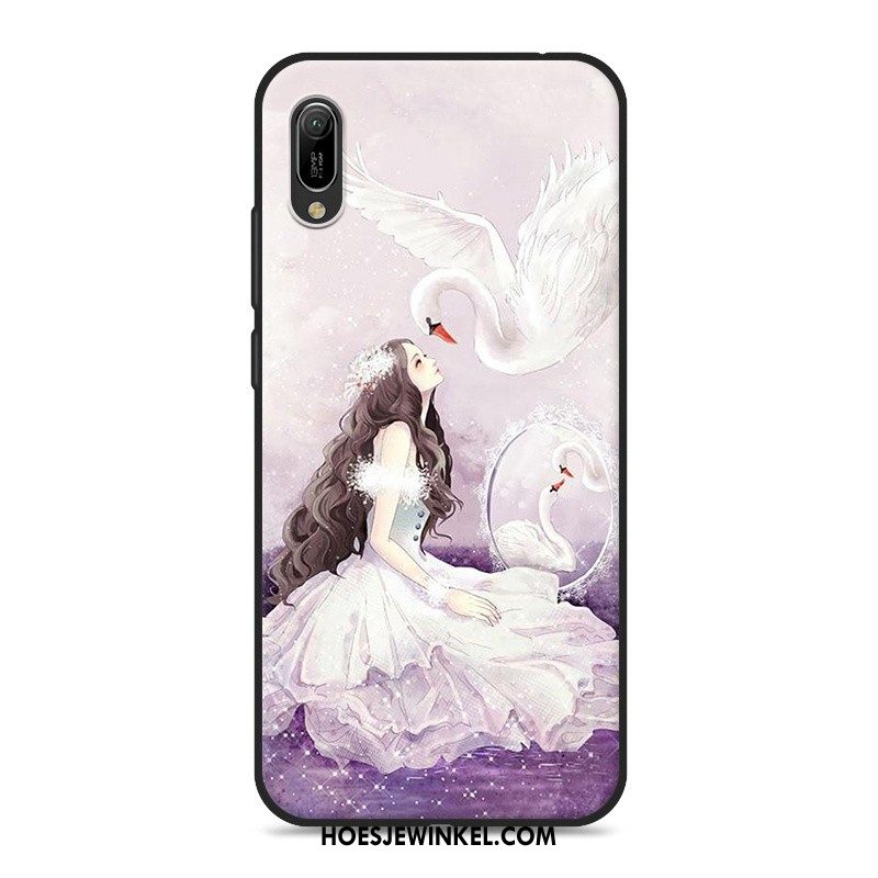 Huawei Y6 2019 Hoesje Mobiele Telefoon Zacht Grijs, Huawei Y6 2019 Hoesje Hoes Spotprent