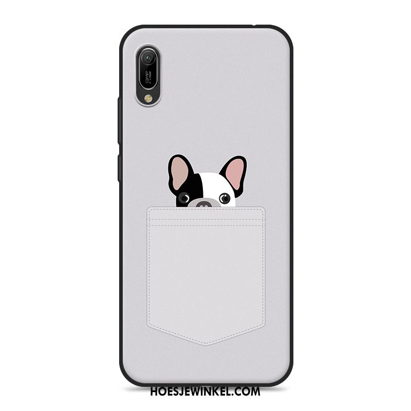 Huawei Y6 2019 Hoesje Mobiele Telefoon Zacht Grijs, Huawei Y6 2019 Hoesje Hoes Spotprent