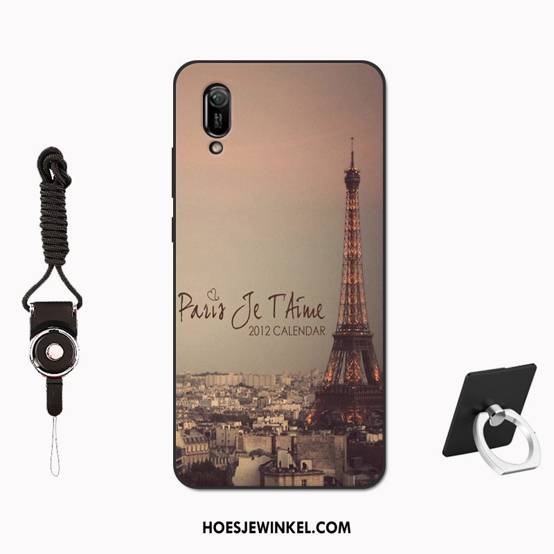 Huawei Y6 2019 Hoesje Mode High End Trendy Merk, Huawei Y6 2019 Hoesje Schrobben Patroon