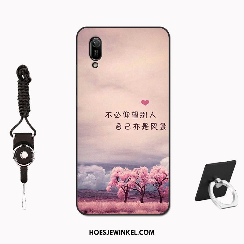 Huawei Y6 2019 Hoesje Mode High End Trendy Merk, Huawei Y6 2019 Hoesje Schrobben Patroon