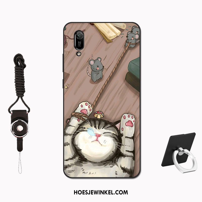 Huawei Y6 2019 Hoesje Mode High End Trendy Merk, Huawei Y6 2019 Hoesje Schrobben Patroon