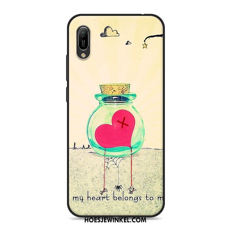 Huawei Y6 2019 Hoesje Spotprent Hoes Zacht, Huawei Y6 2019 Hoesje Roze Mobiele Telefoon