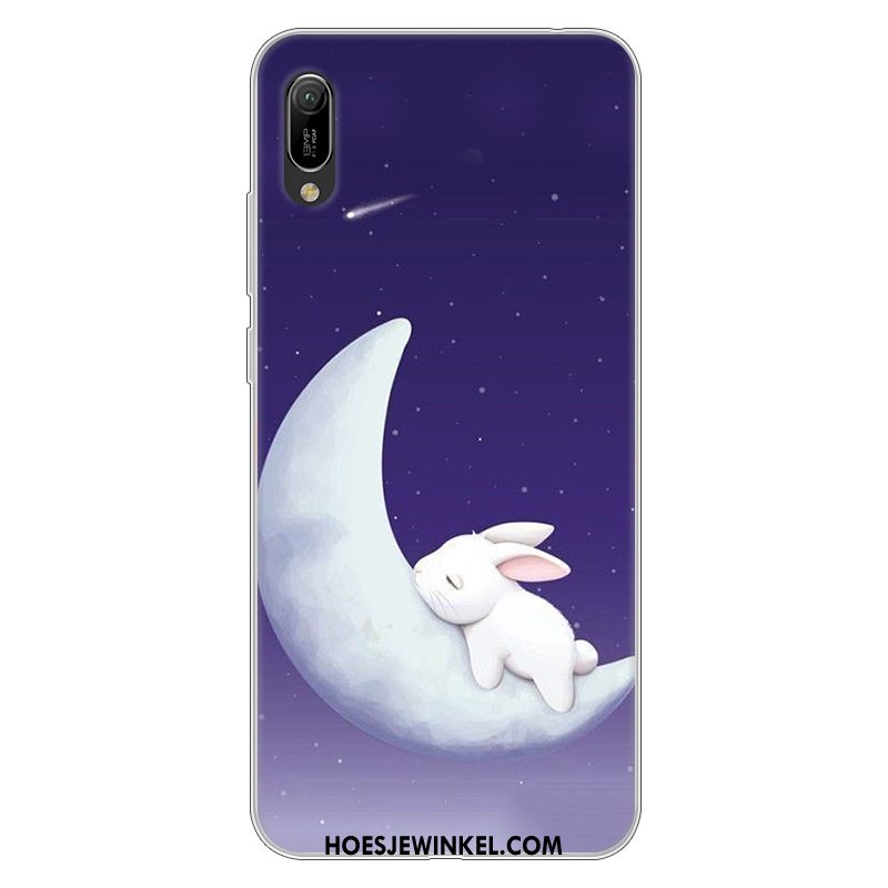 Huawei Y6 2019 Hoesje Wit Spotprent Hoes, Huawei Y6 2019 Hoesje Mobiele Telefoon Zacht