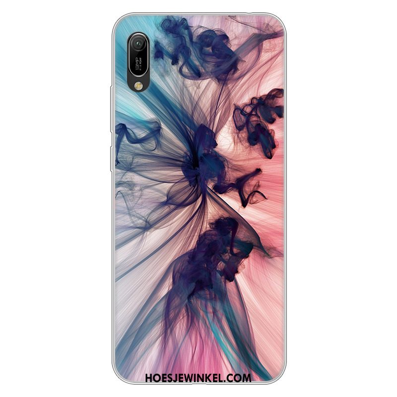 Huawei Y6 2019 Hoesje Wit Spotprent Hoes, Huawei Y6 2019 Hoesje Mobiele Telefoon Zacht