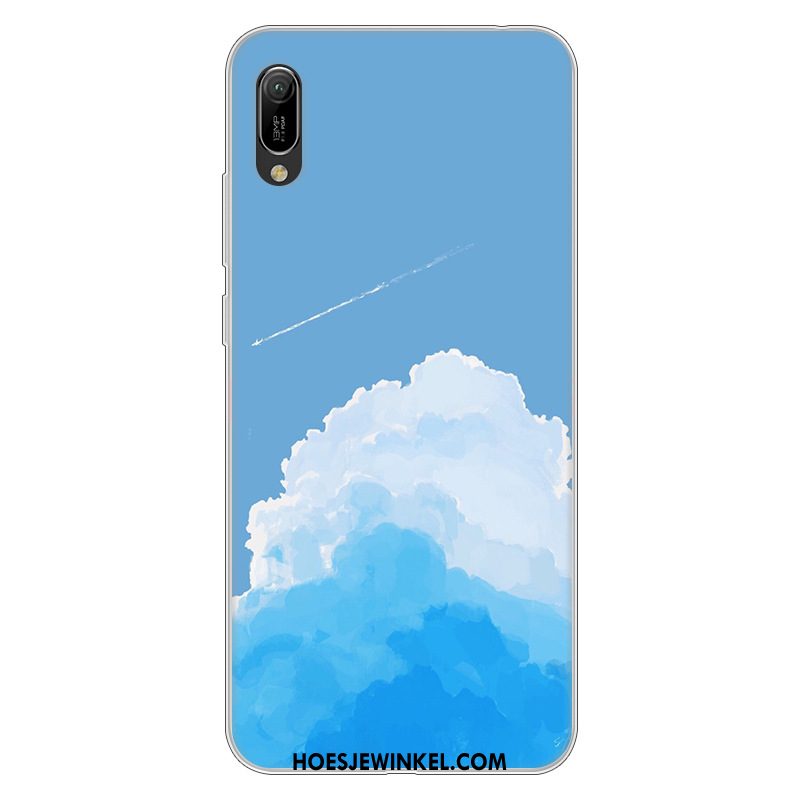 Huawei Y6 2019 Hoesje Wit Spotprent Hoes, Huawei Y6 2019 Hoesje Mobiele Telefoon Zacht