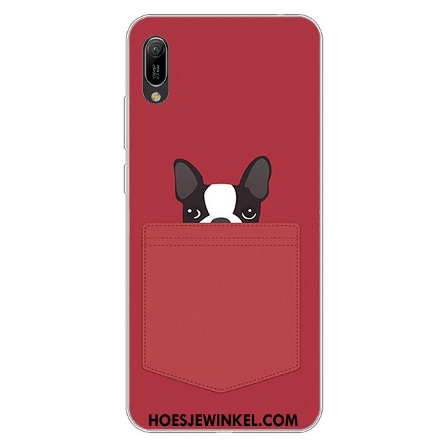 Huawei Y6 2019 Hoesje Wit Spotprent Hoes, Huawei Y6 2019 Hoesje Mobiele Telefoon Zacht