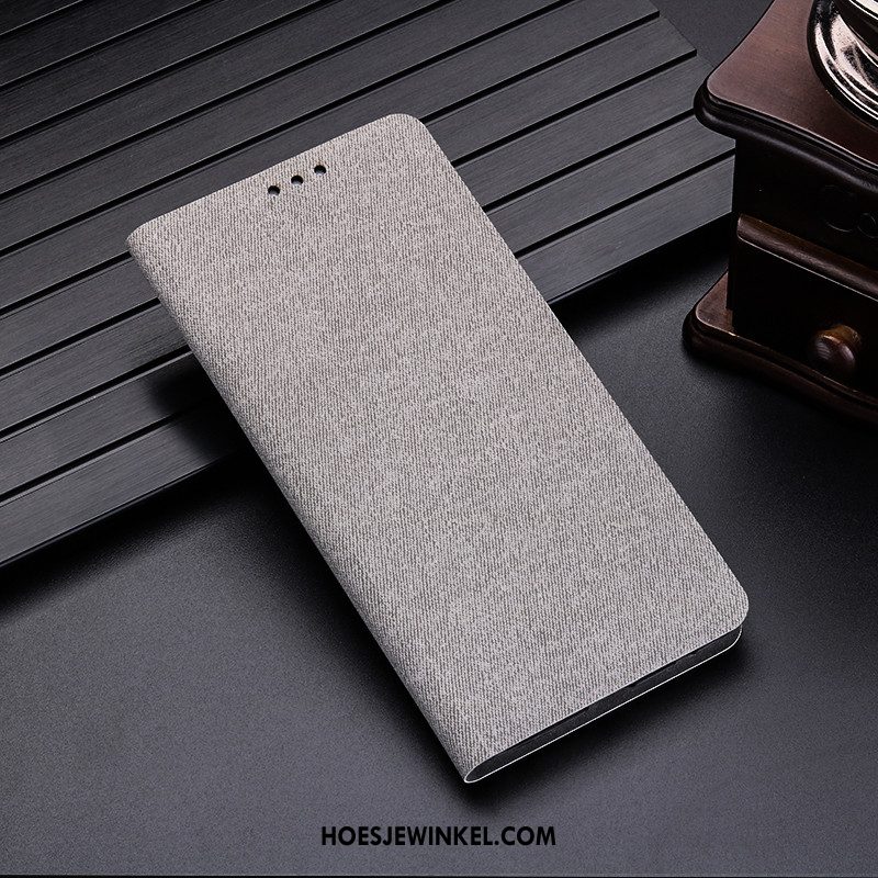 Huawei Y6 2019 Hoesje Zacht Leren Etui Eenvoudige, Huawei Y6 2019 Hoesje Siliconen Clamshell Braun