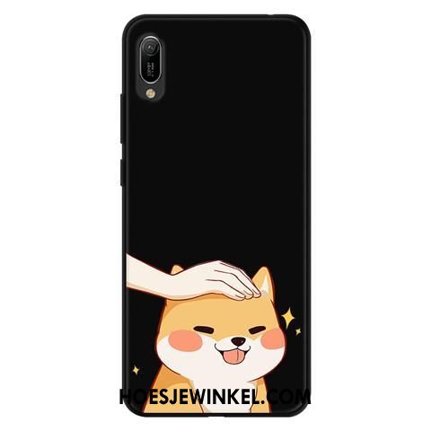 Huawei Y6 2019 Hoesje Zwart Mobiele Telefoon Schrobben, Huawei Y6 2019 Hoesje Kant Zacht