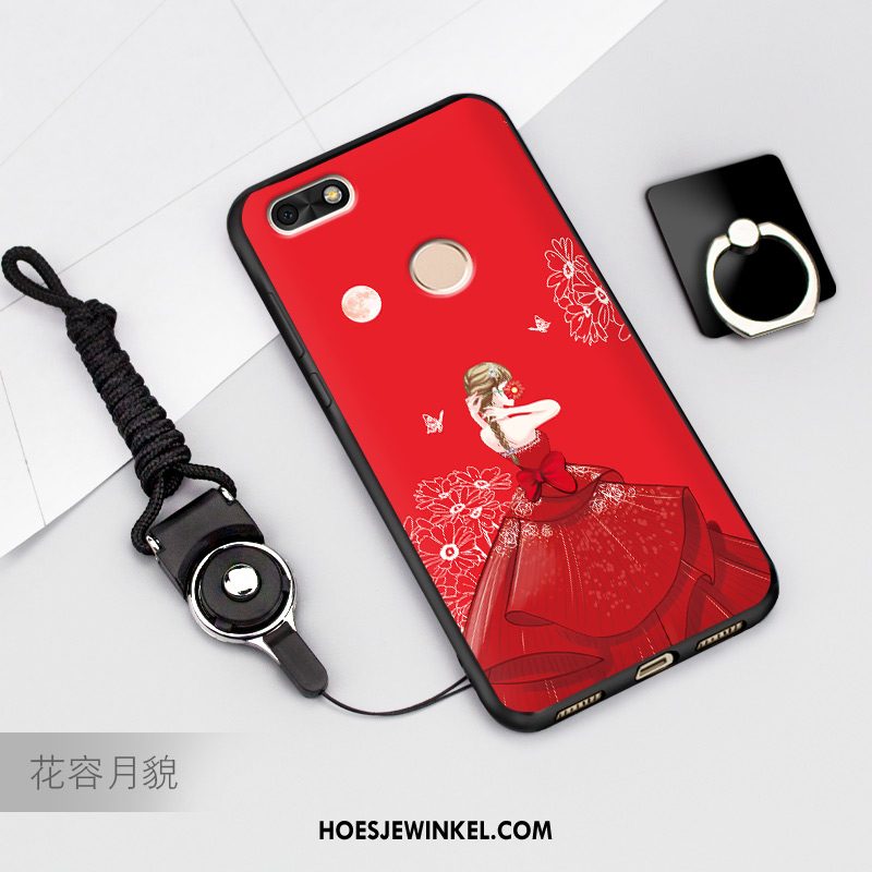 Huawei Y6 Pro 2017 Hoesje Bescherming Mobiele Telefoon Rood, Huawei Y6 Pro 2017 Hoesje Spotprent