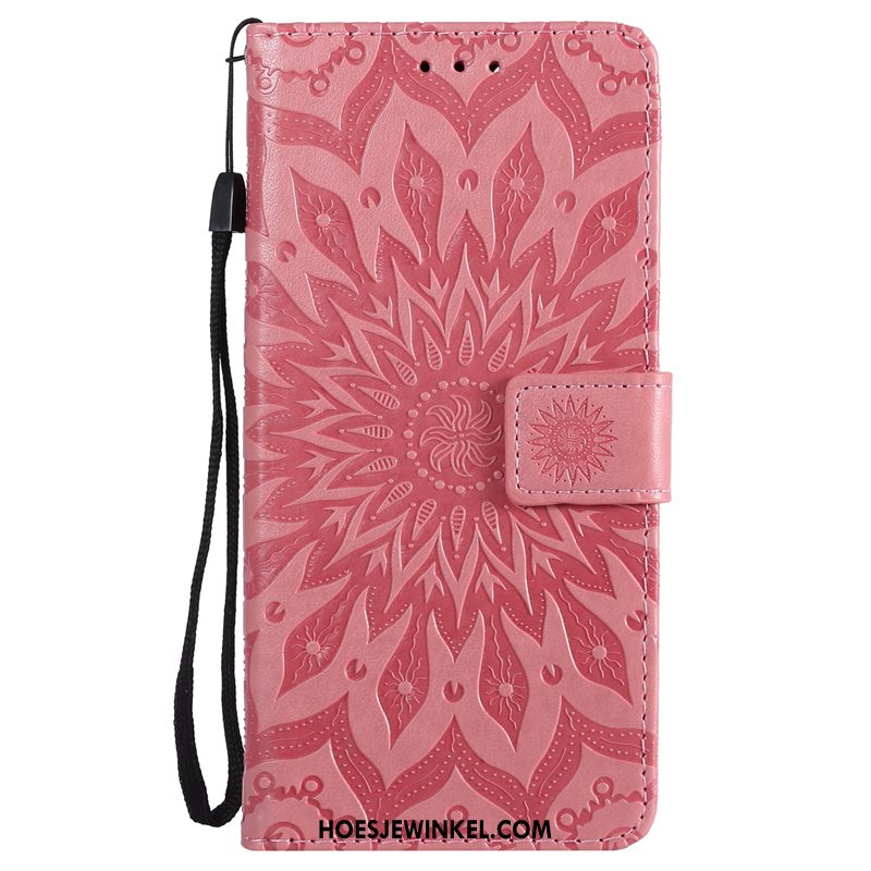 Huawei Y6 Pro 2017 Hoesje Blauw Anti-fall Bloemen, Huawei Y6 Pro 2017 Hoesje Bescherming Zon