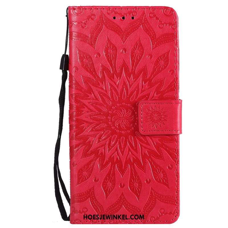 Huawei Y6 Pro 2017 Hoesje Blauw Anti-fall Bloemen, Huawei Y6 Pro 2017 Hoesje Bescherming Zon