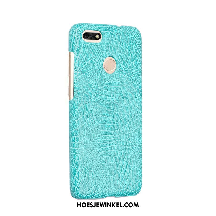 Huawei Y6 Pro 2017 Hoesje Blauw Vintage Mobiele Telefoon, Huawei Y6 Pro 2017 Hoesje Hoes Bescherming